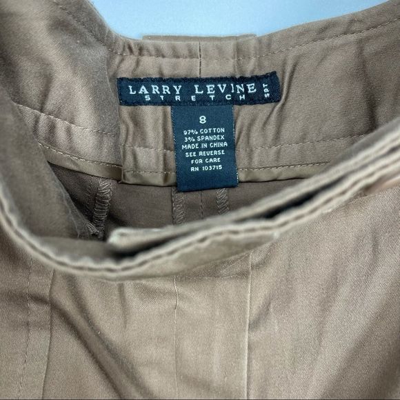 Larry Levine Brown Wide-Leg Stretch Capri Pants | Size 8 - Picture 8 of 9